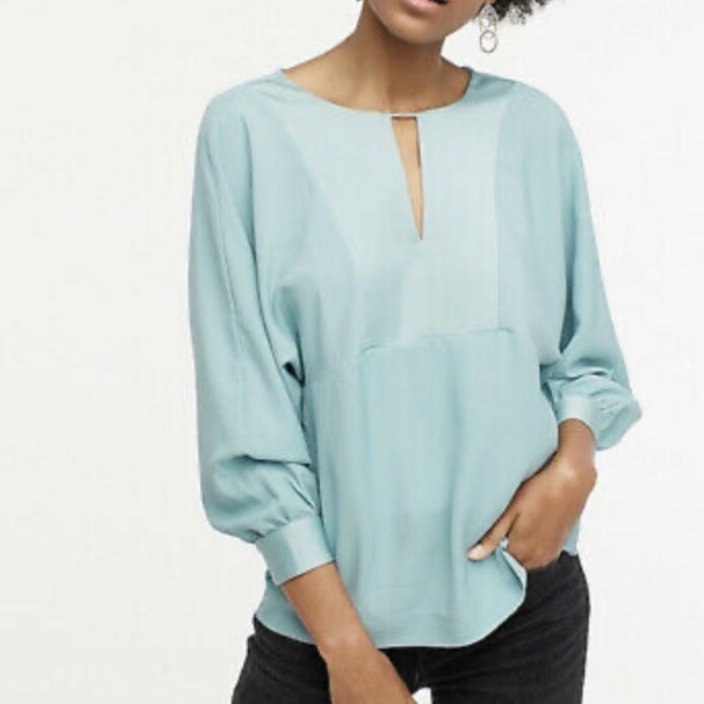 NWOT J. Crew Keyhole Seagrams Blouse XS